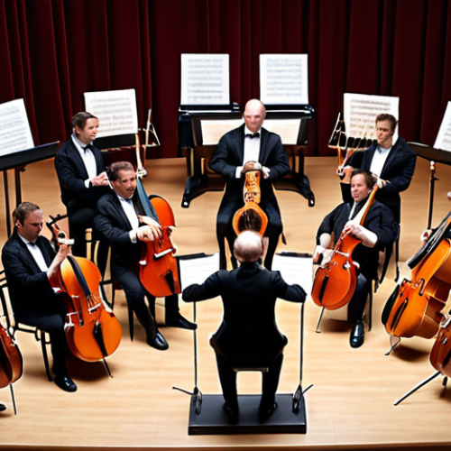 **

Symphony orchestra with instruments blending, representing positional encoding as a musical arrangement where the order and timing of each instrument (word) is crucial for the overall harmony (meaning).

**