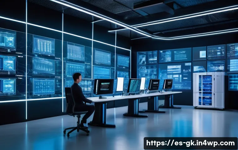 Transformer 모델의 지속적인 개선 방법 - A futuristic AI research lab scene showcasing a large transparent digital display filled with neural...