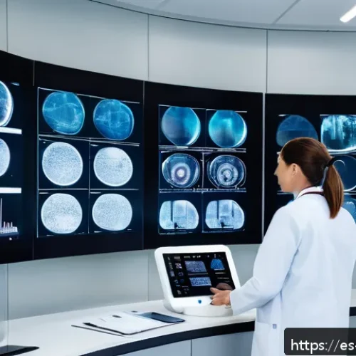 Home 33 Transformer 아키텍처의 국제적 연구 동향 - A futuristic medical diagnostic room in a modern Spanish hospital, showing a multimodal AI system an...