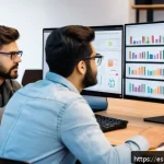 Home 19 Transformers의 구현 도구 및 라이브러리 - A modern tech workspace showing a diverse group of software developers collaborating on fine-tuning ...
