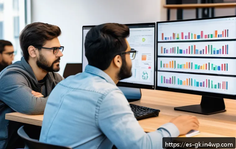 Transformers의 구현 도구 및 라이브러리 - A modern tech workspace showing a diverse group of software developers collaborating on fine-tuning ...