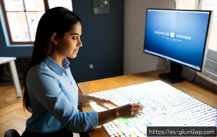 Home 17 Transformer 아키텍처에서의 피드포워드 네트워크 - Photorealistic modern technology workspace in a Spanish-speaking city, a diverse Hispanic woman engi...